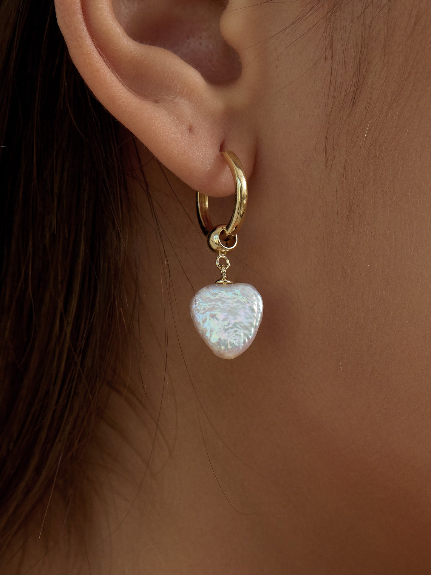 Rivoli Baroque Pearl Hoop Earrings