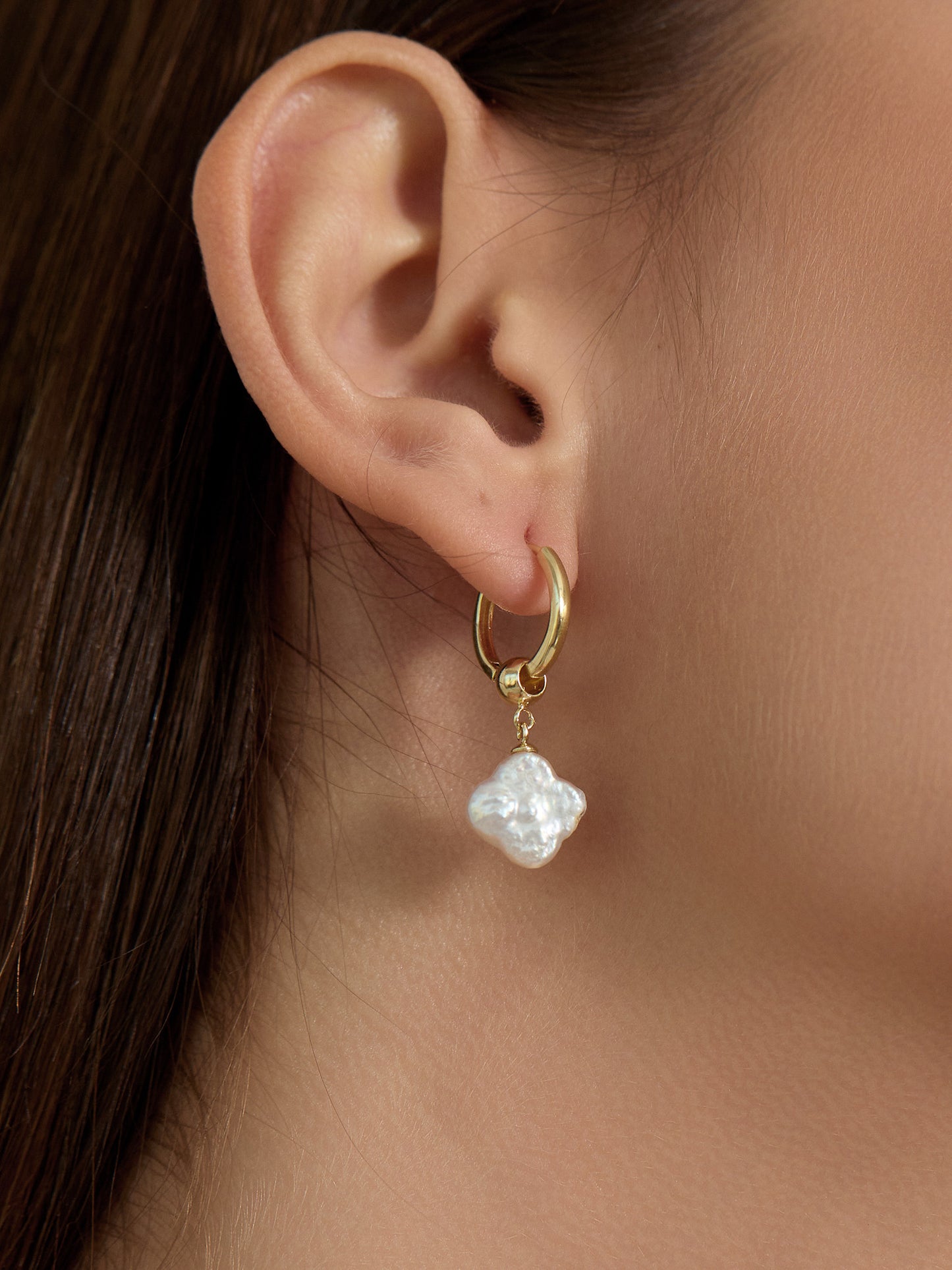 Marais Baroque Pearl Hoop Earrings