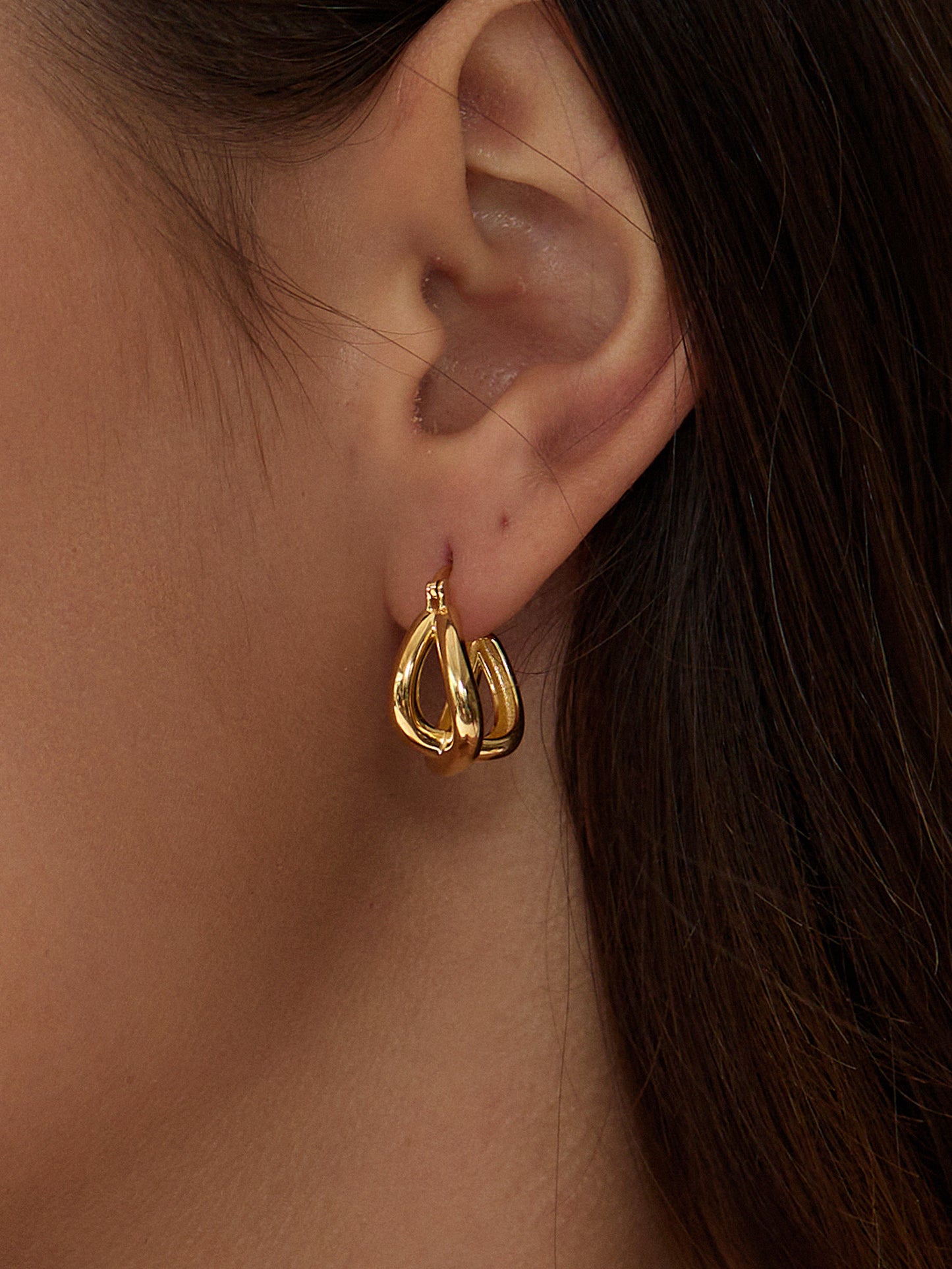 24K Gold Plated Silver Waving Daydream Earrings