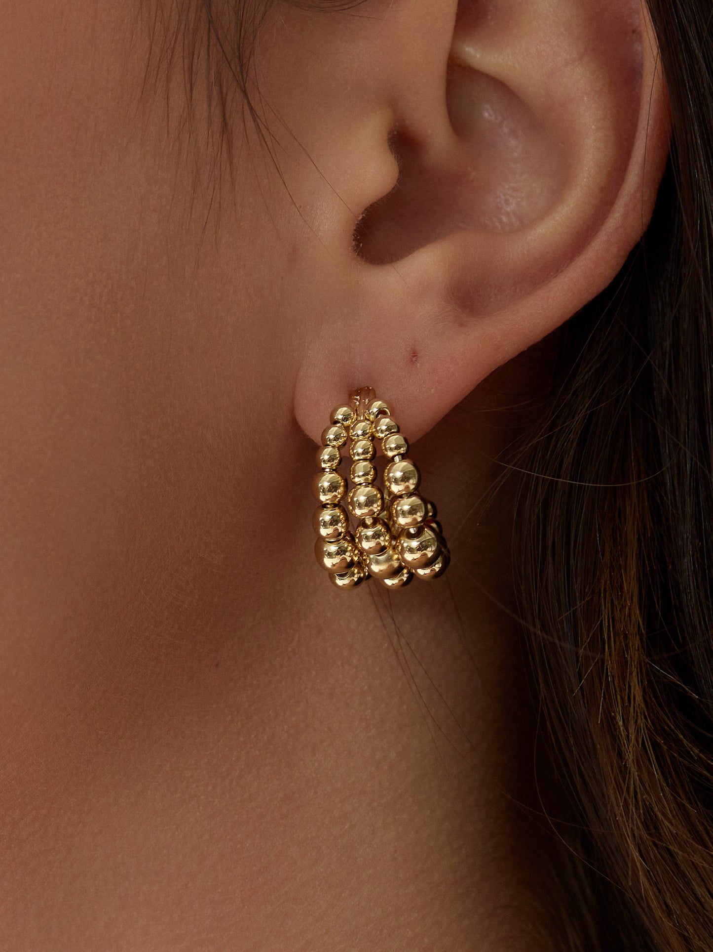 Gold Plated Bubbly Champagne Earrings