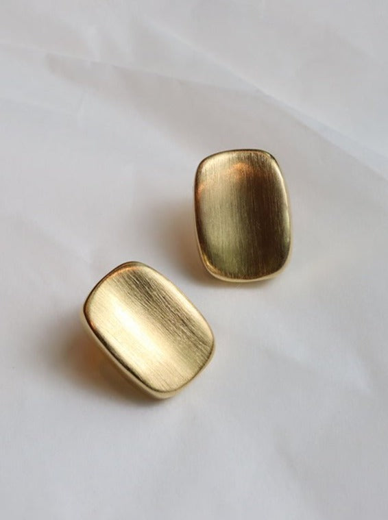 14K Gold Plated Glamor Matte Earrings - Revermejewelry