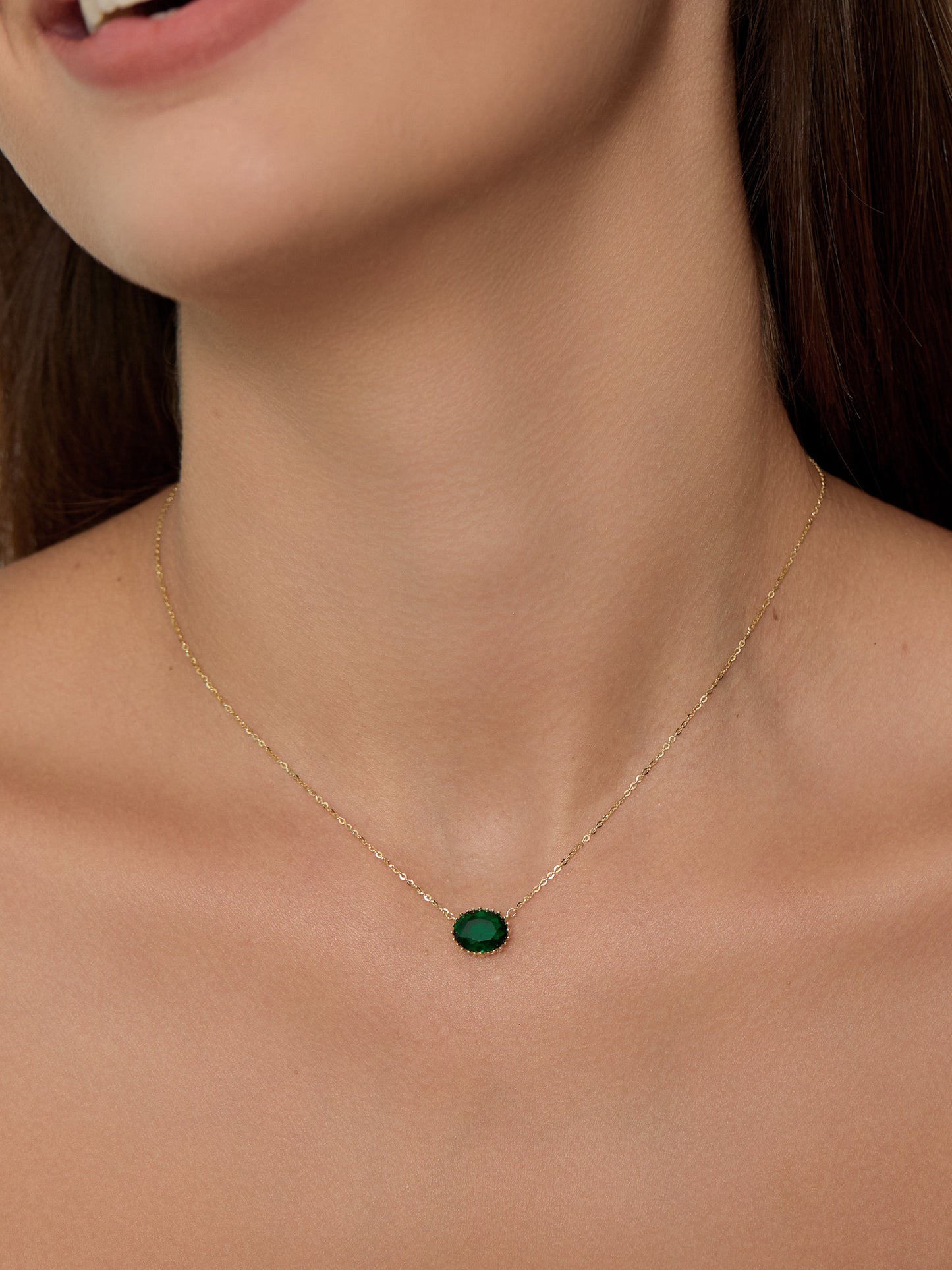 Grenoble Emerald Round Necklace