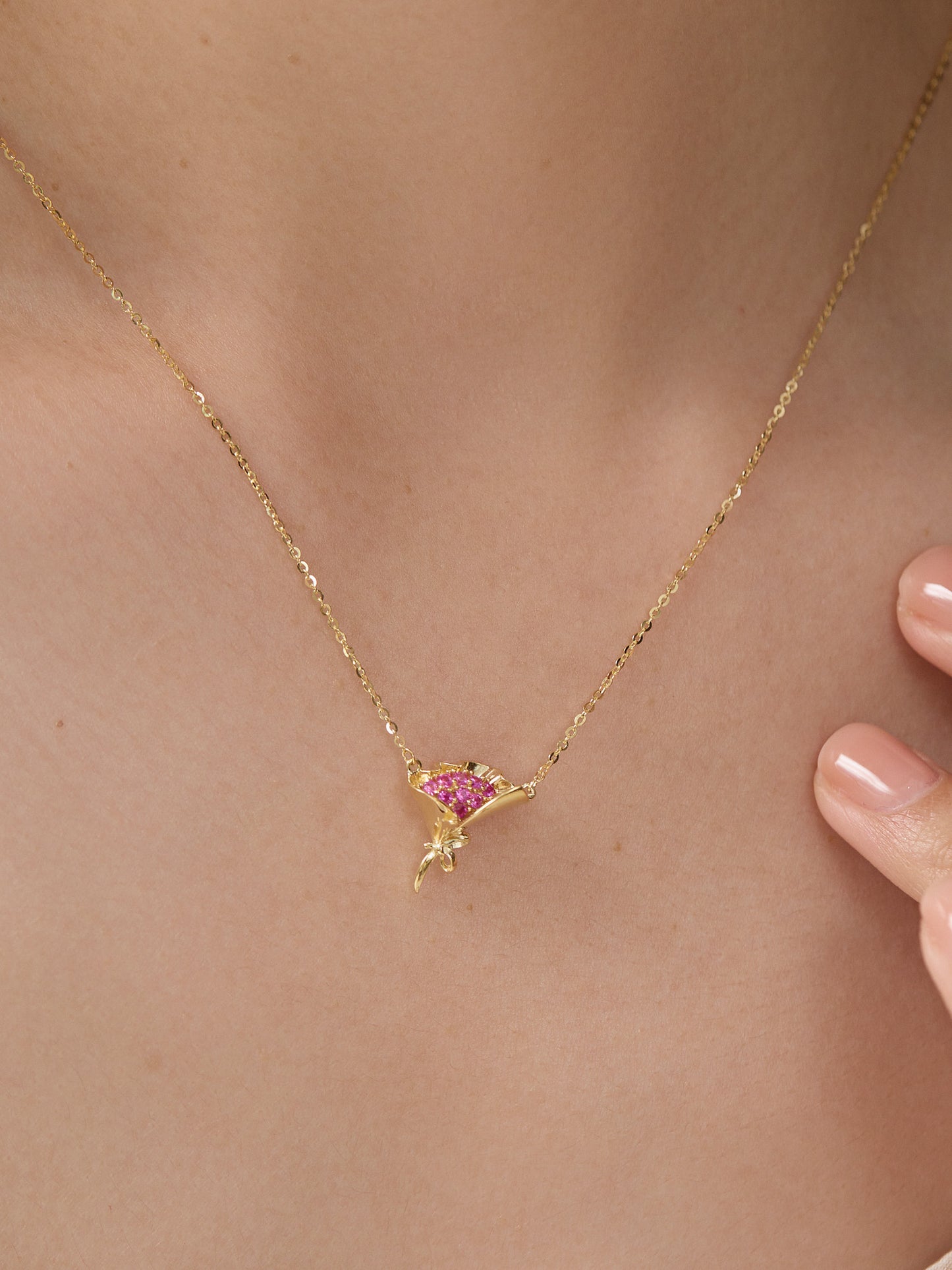 14K Gold Platted Bouquet Necklace