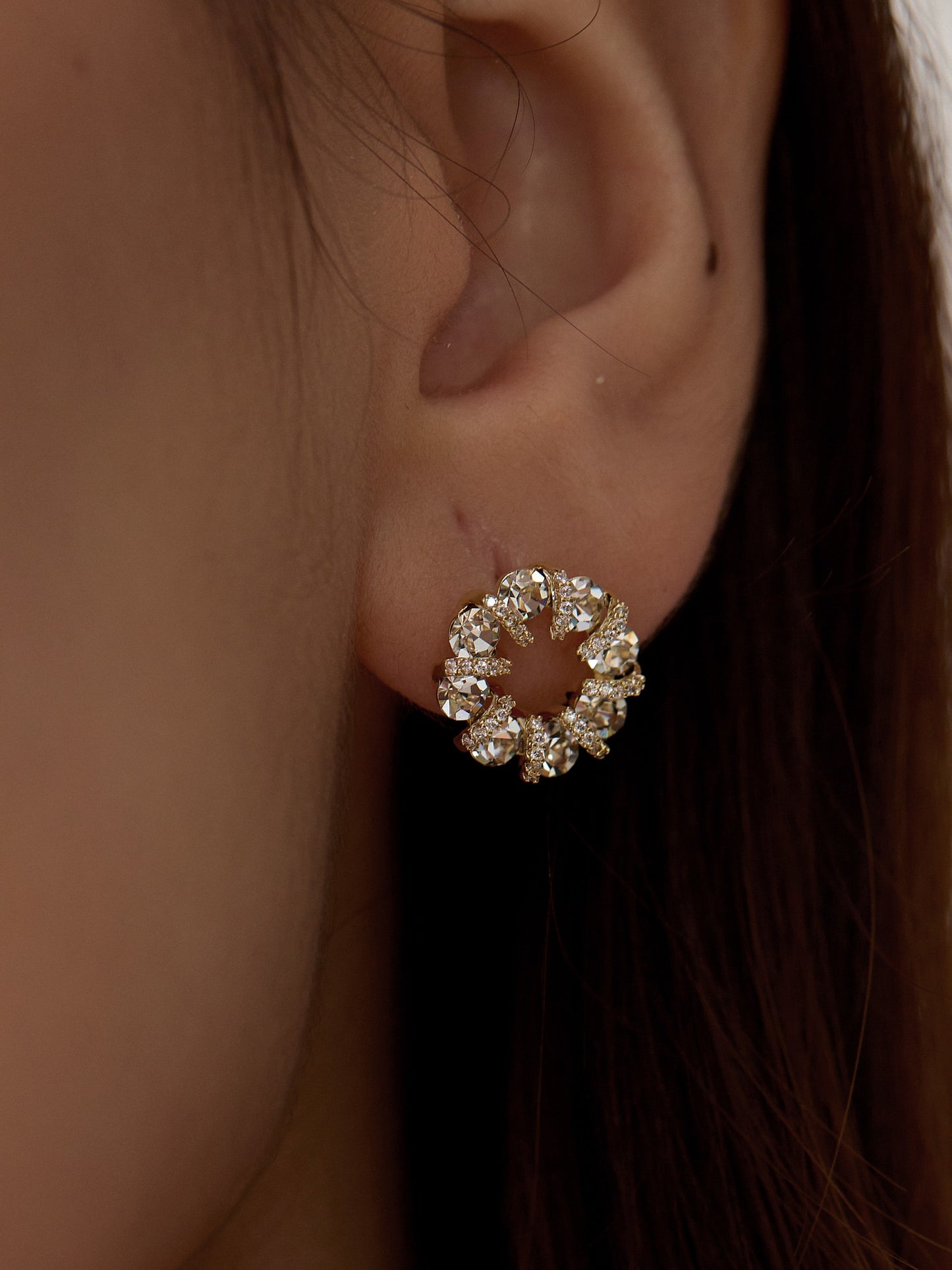 14K Gold Platted Wreath Earring