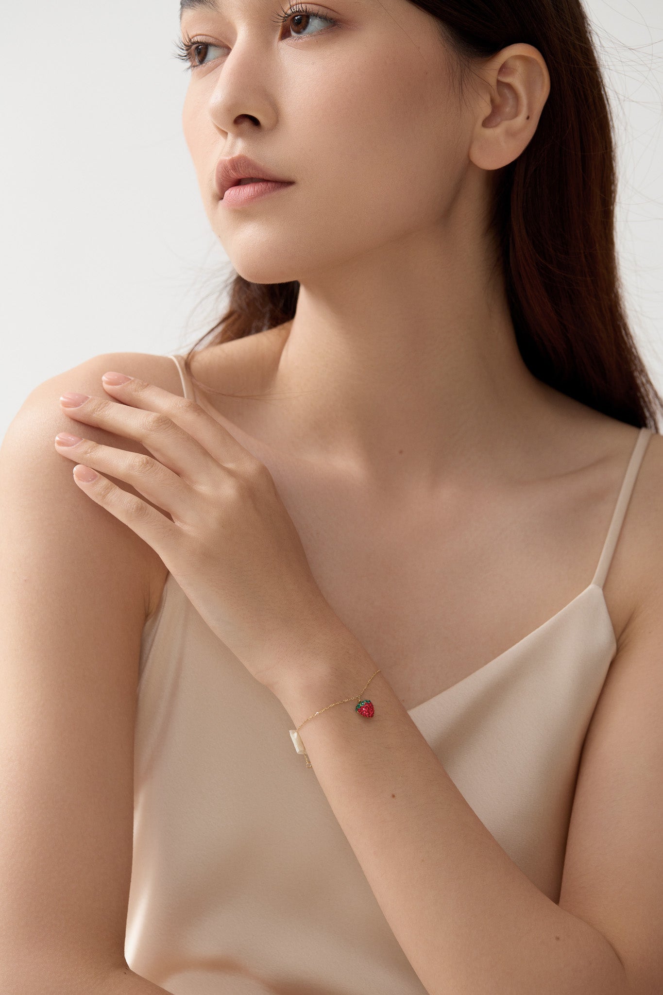 14K Gold Platted Strawberry Bracelet