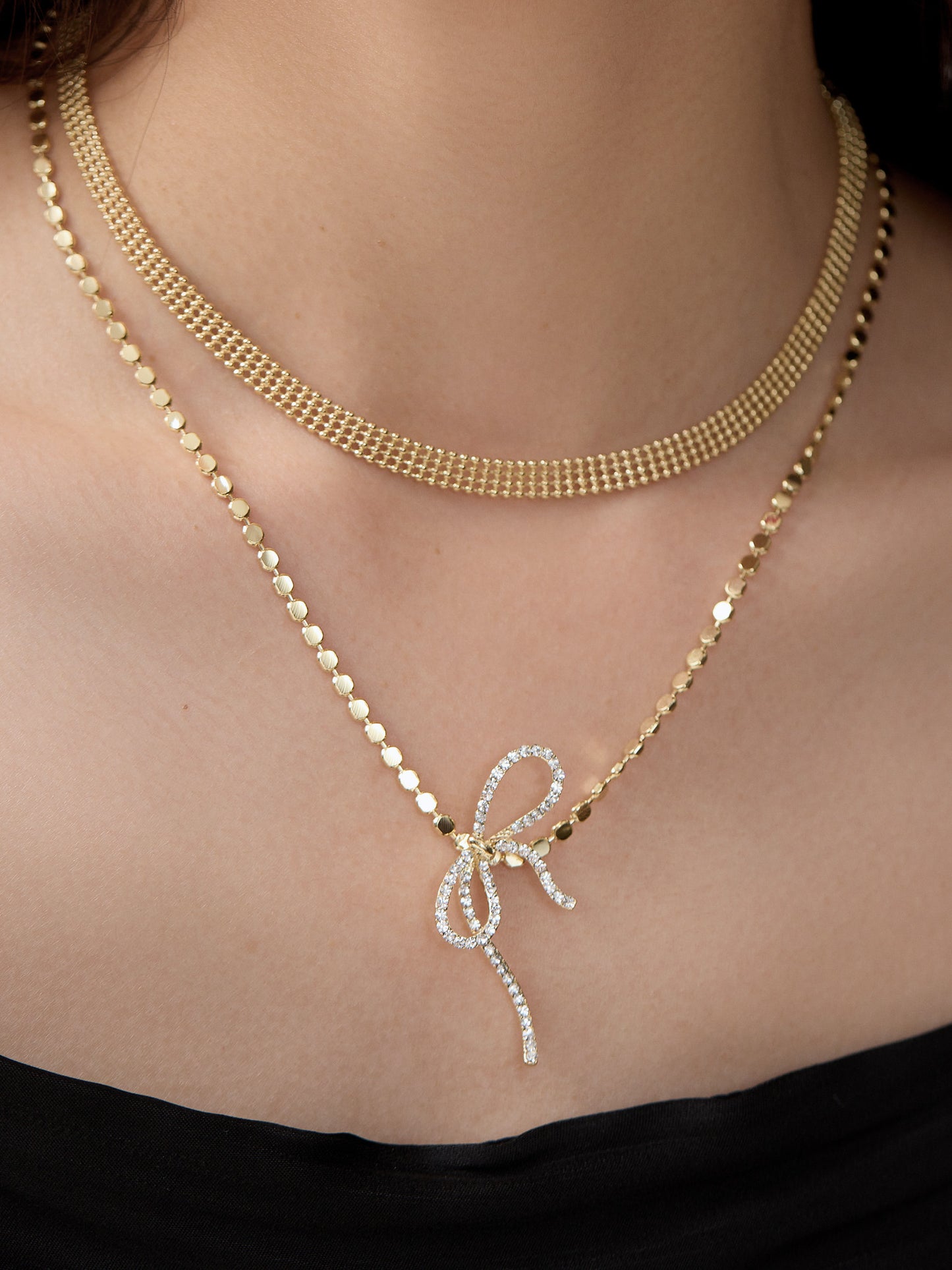 Double Layer Bowknot Necklace