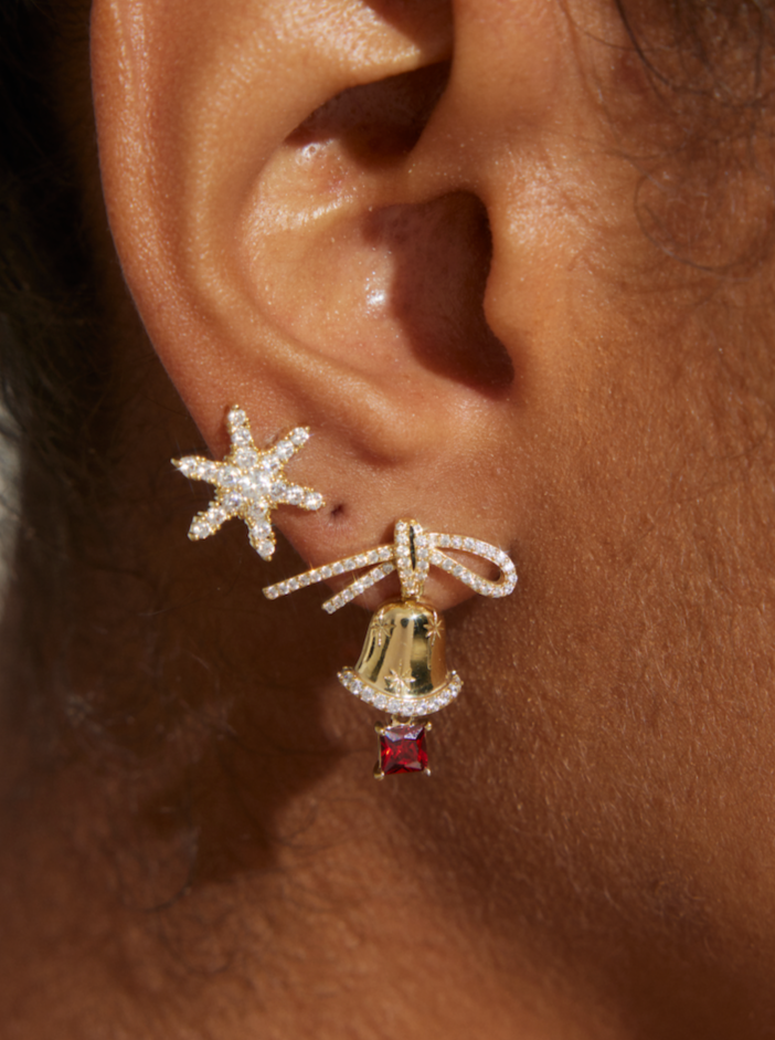 Bordeaux Snowflake Earrings