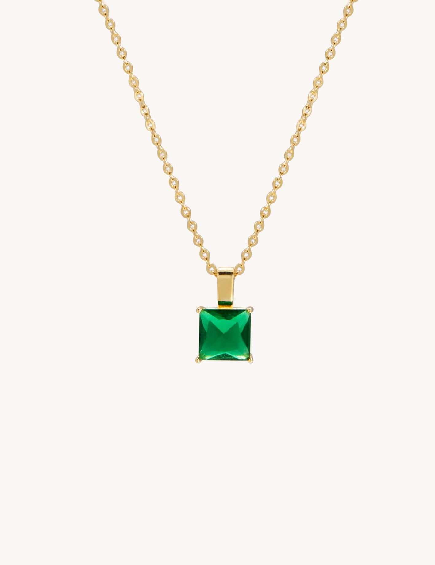 Emerald Cube Necklace