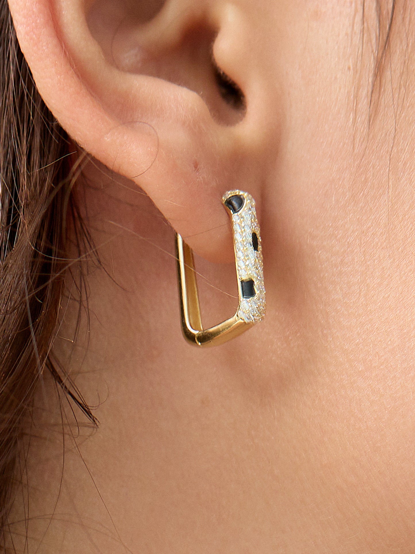 14K Gold Plated Silver Clichy Leopard Earrings