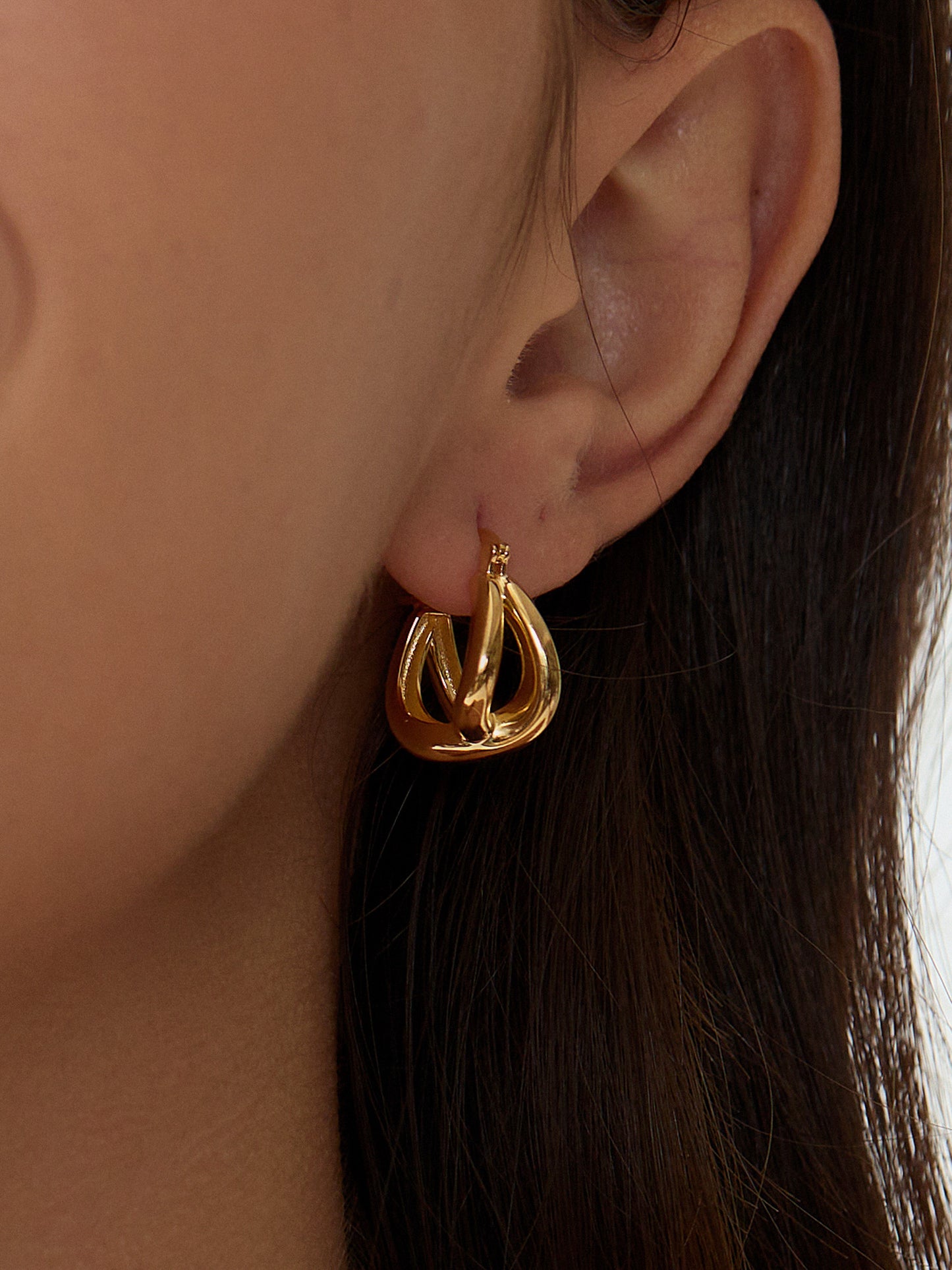 24K Gold Plated Silver Waving Daydream Earrings
