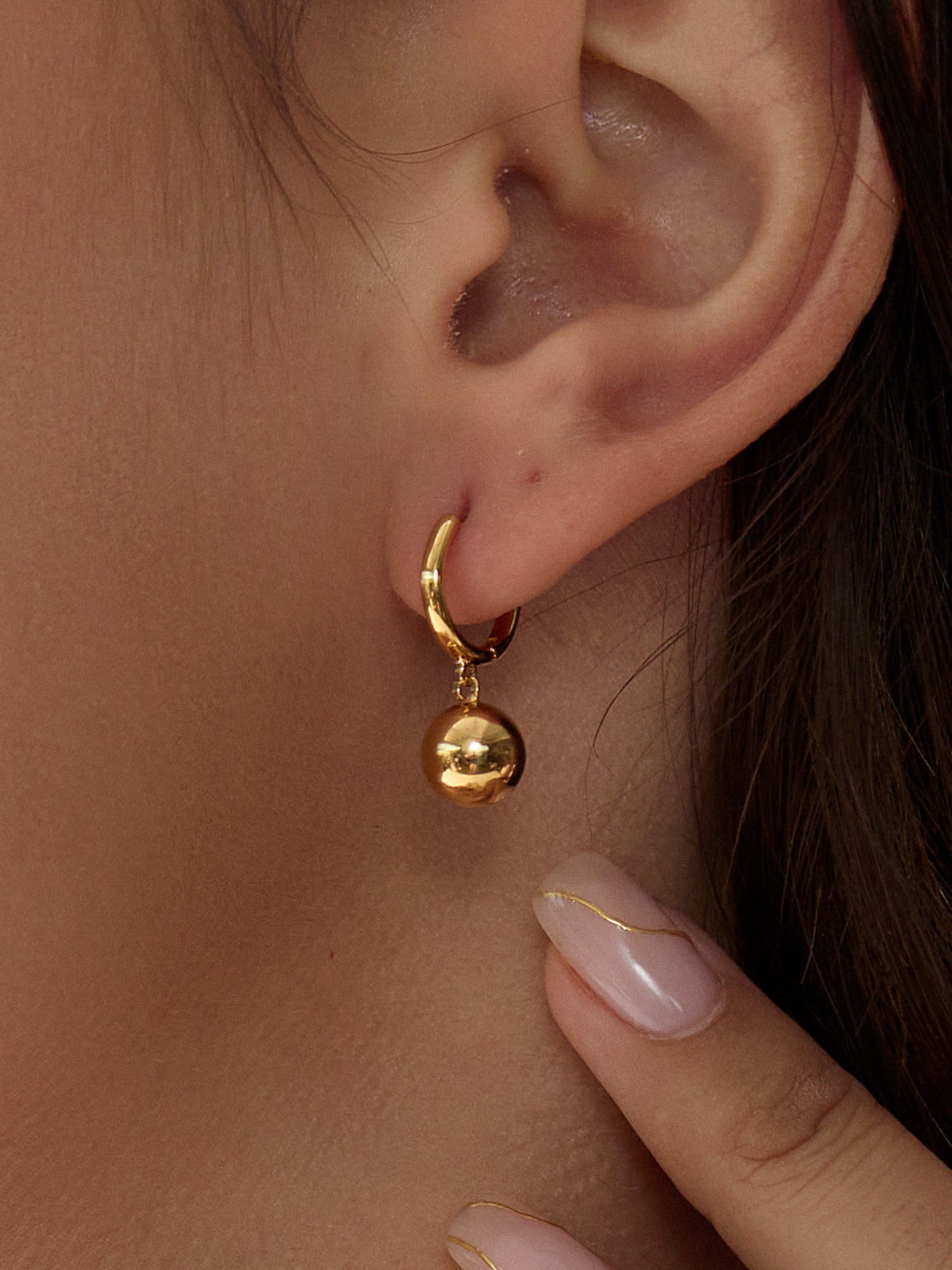 24K Gold Plated Silver Mini Globe Earrings
