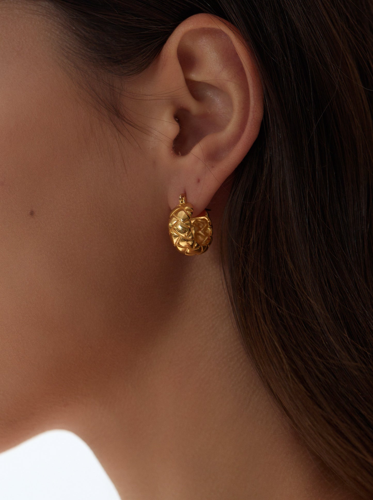 24K/White Gold Plated Silver Arch Earrings