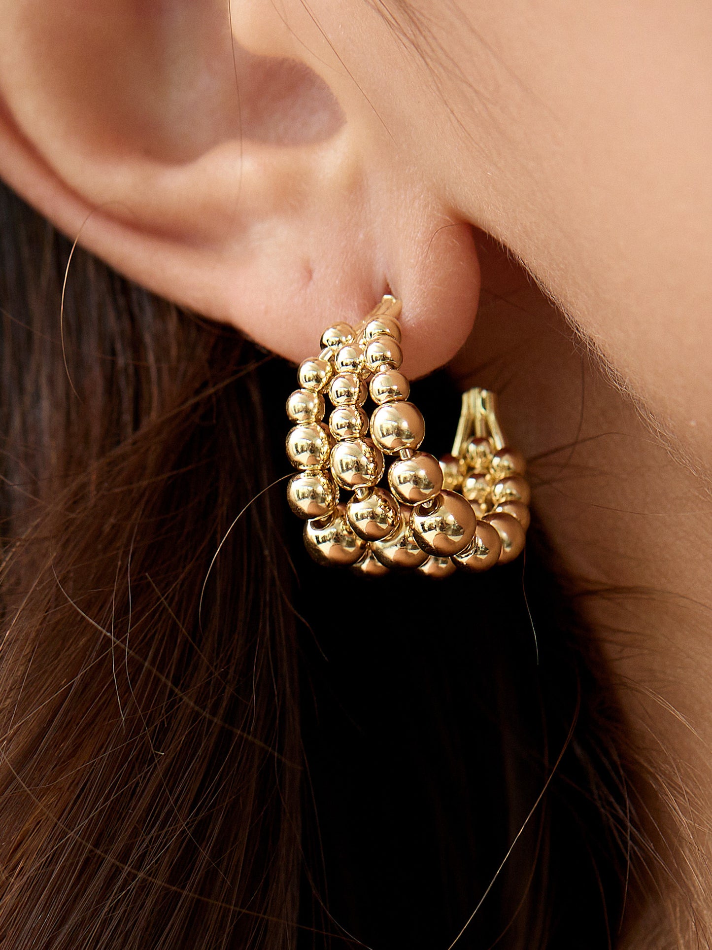 Gold Plated Bubbly Champagne Earrings
