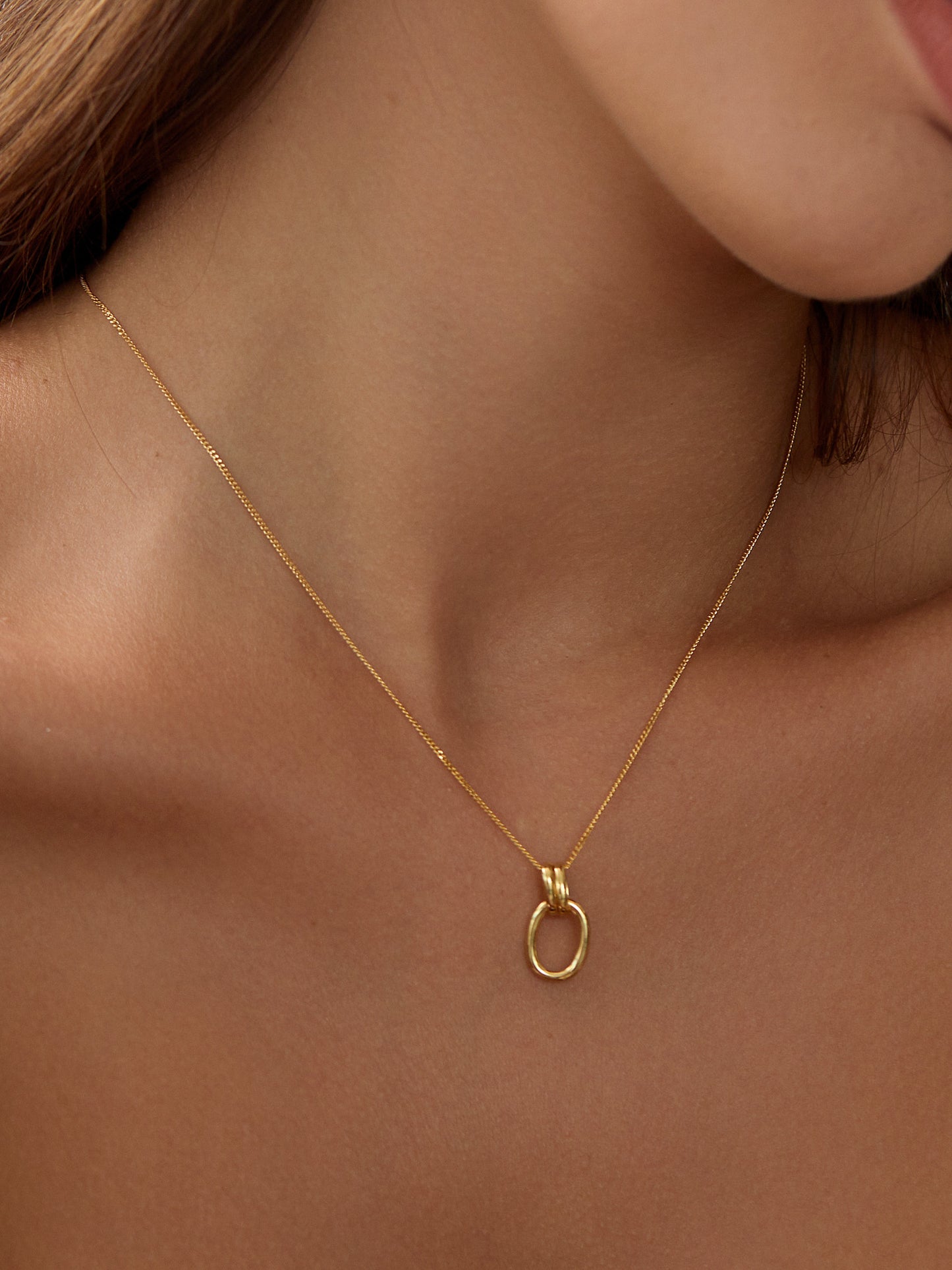 24k Gold Plated Silver Lock Necklace