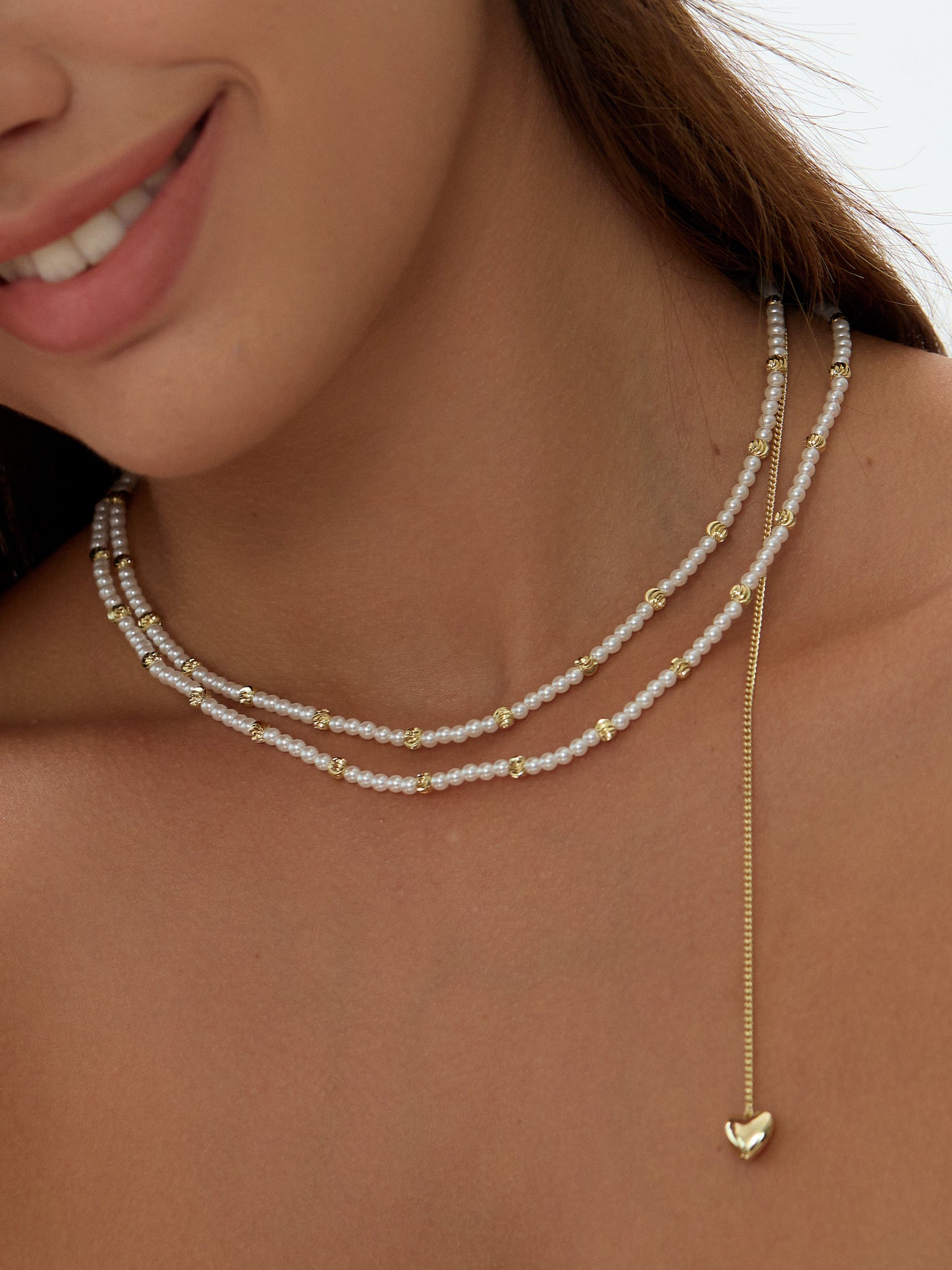 14K gold plated Poise and Pearls Necklace