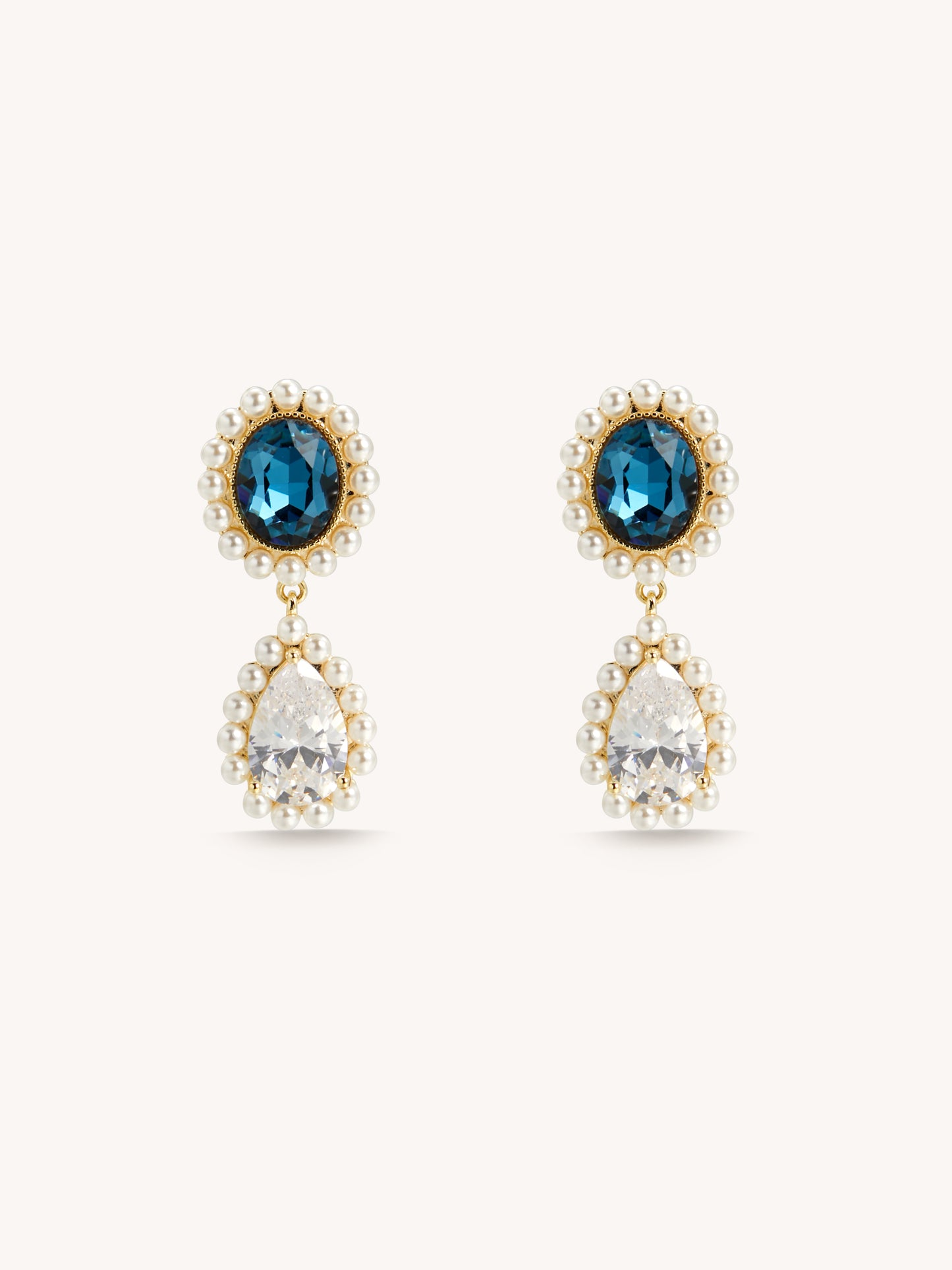 Zircon Pearl French Earrings