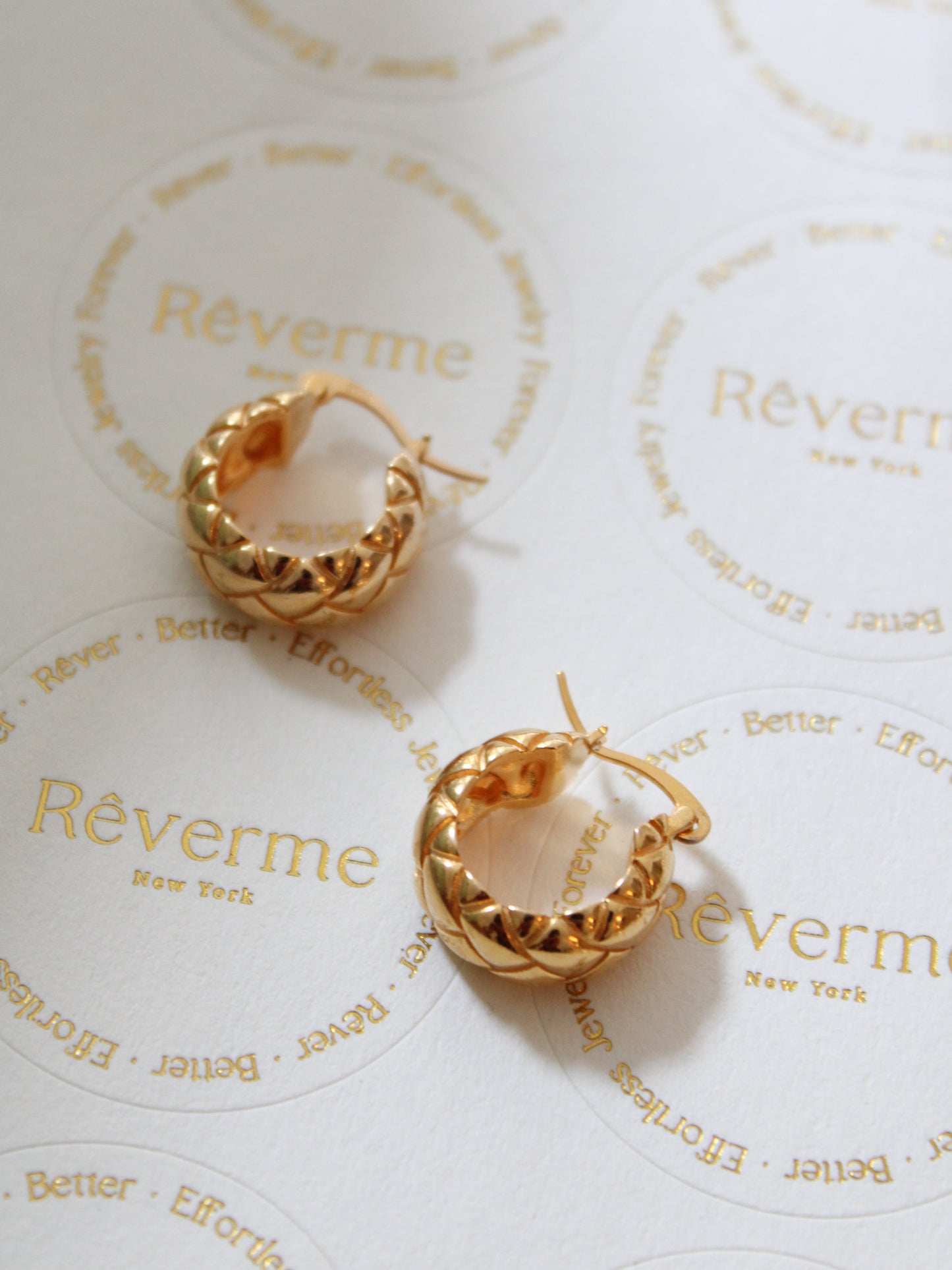 24K/White Gold Plated Silver Arch Earrings