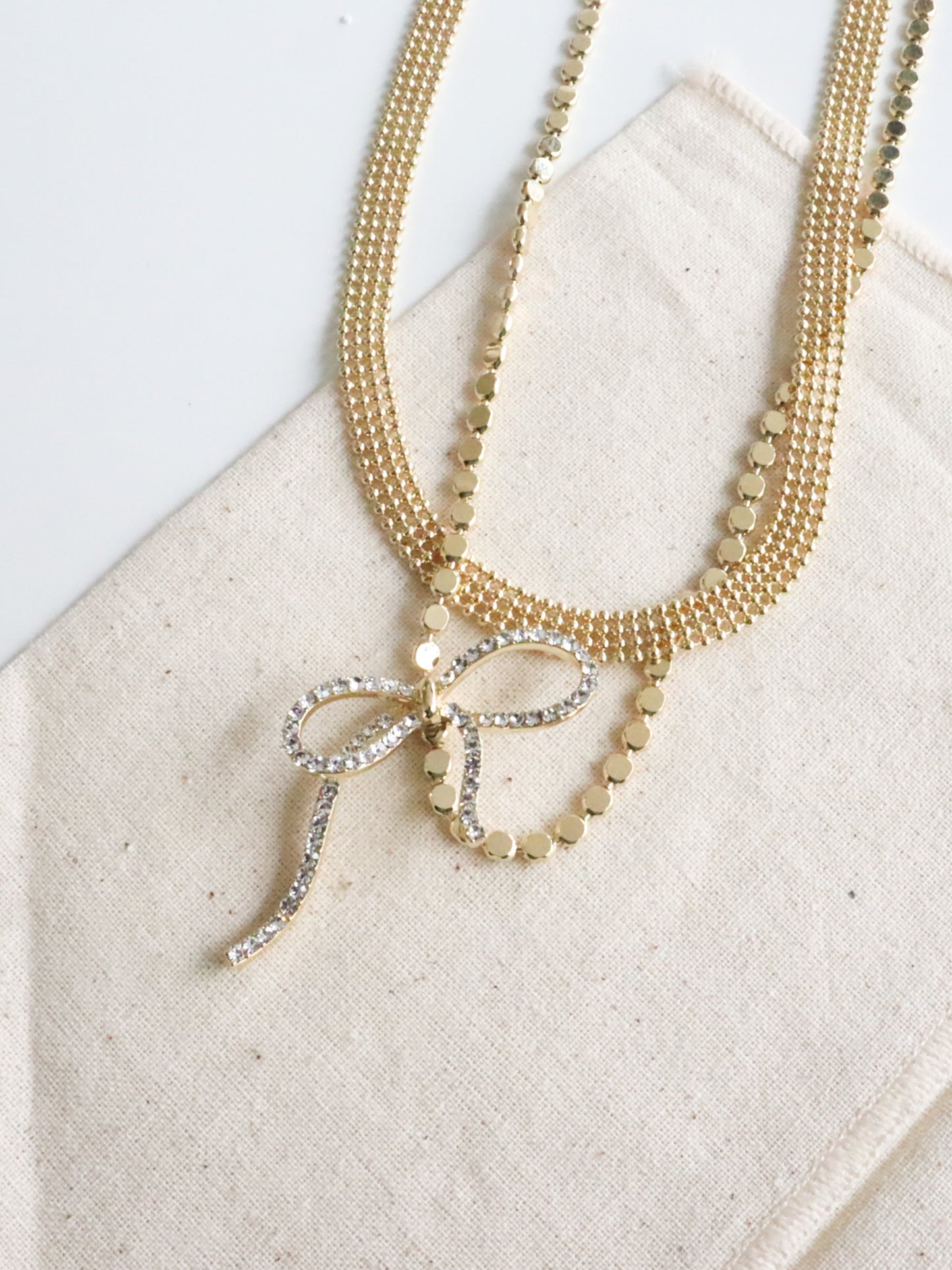 Double Layer Bowknot Necklace