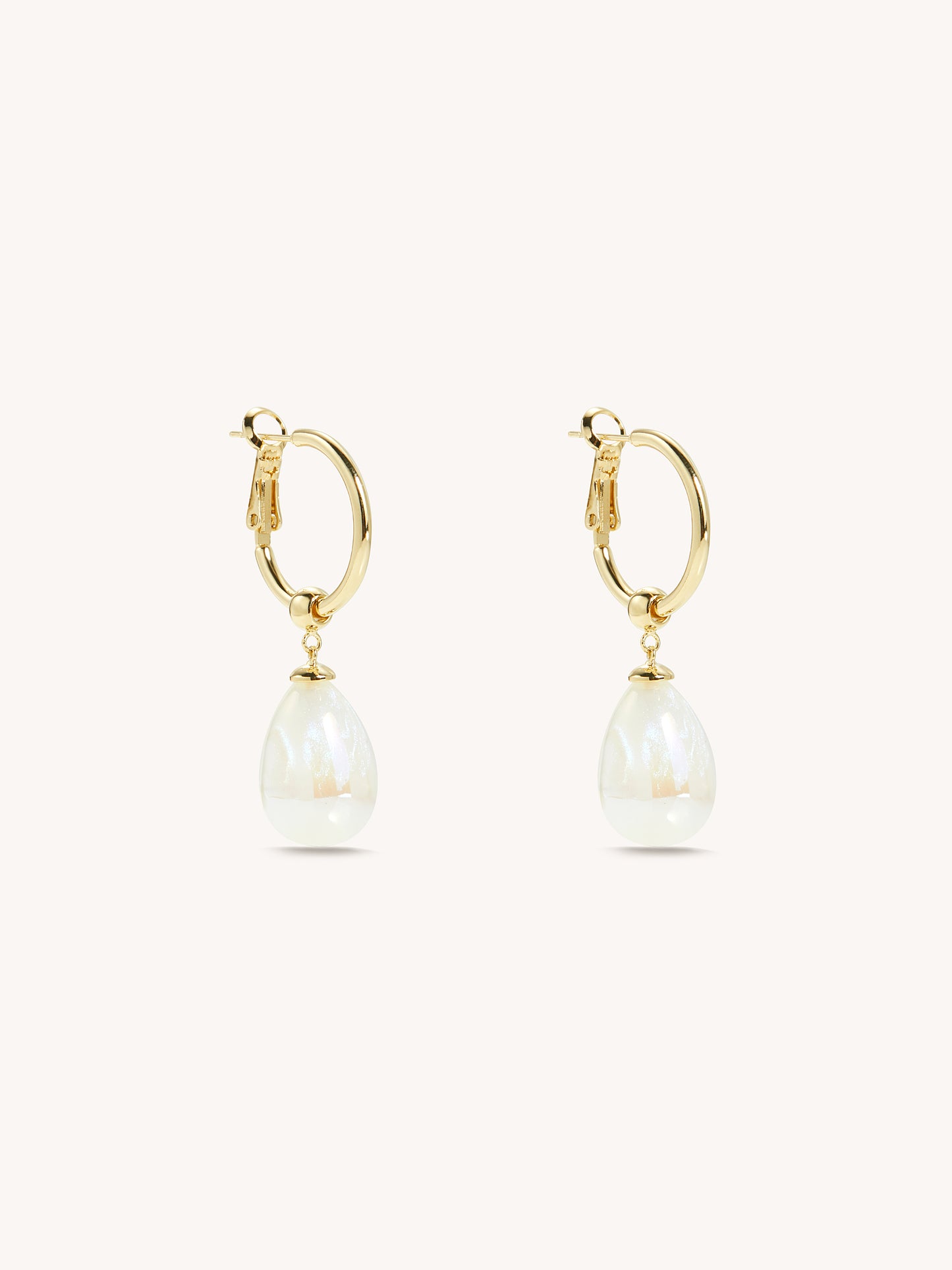 Loire Mermaid Pearl Drop Hoop Earrings