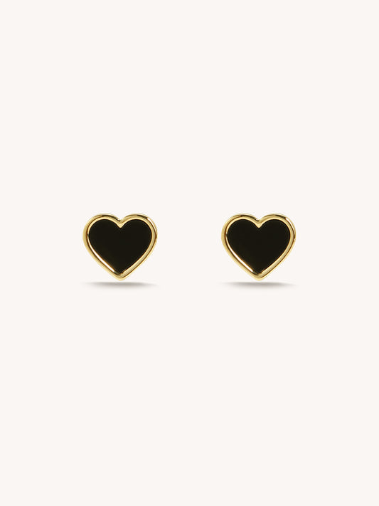 Black Heart Earrings