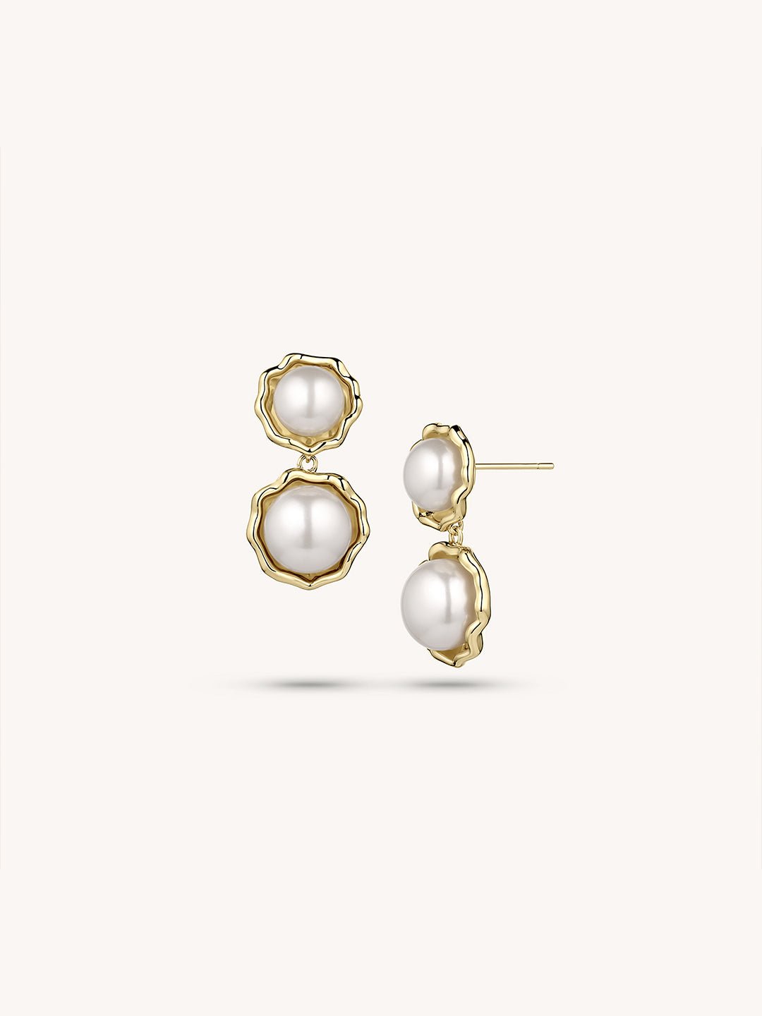 14K Gold Plated Venus Pearl Earrings - Revermejewelry