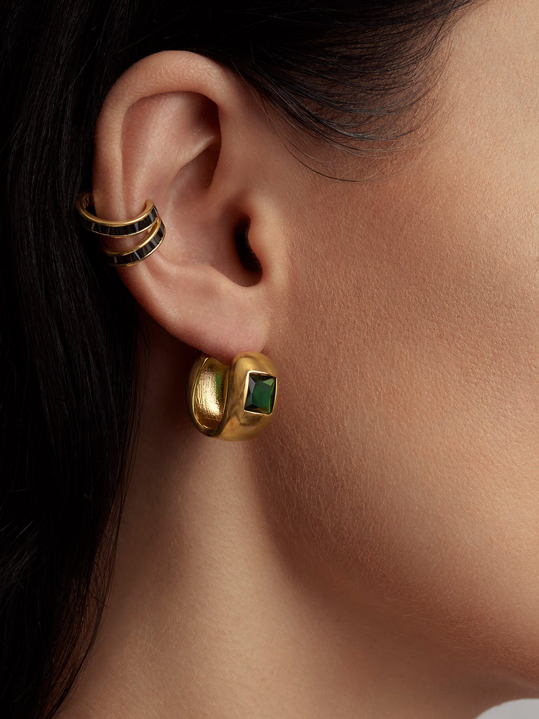 14K Gold Plated Whirl Ear Cuff - Revermejewelry