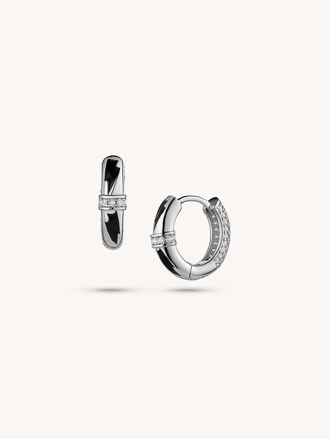 14K/White Gold Plated Flash Mini Hoops - Revermejewelry