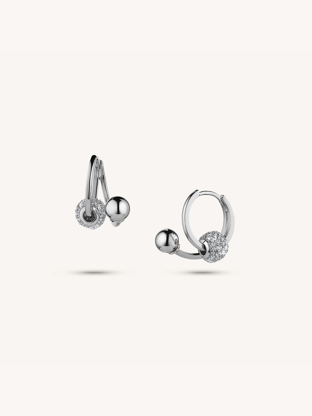 14K/White Gold Plated Lustrous Loop Earrings - Revermejewelry