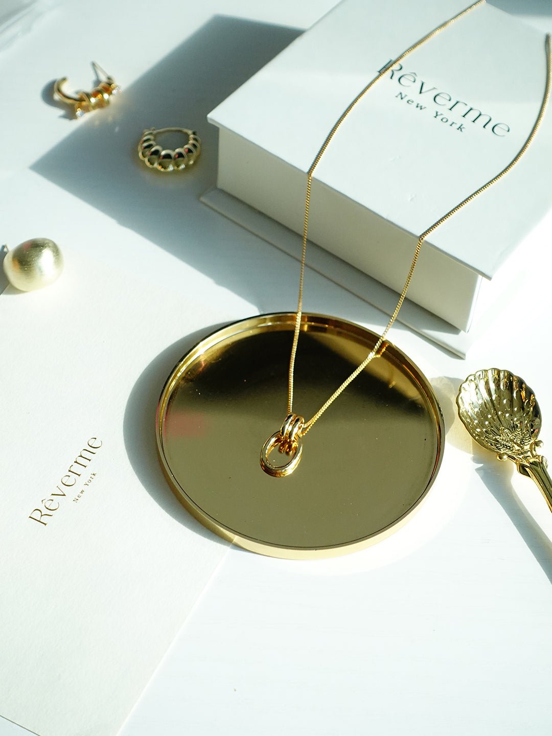 24k Gold Plated Silver Lock Necklace - Revermejewelry