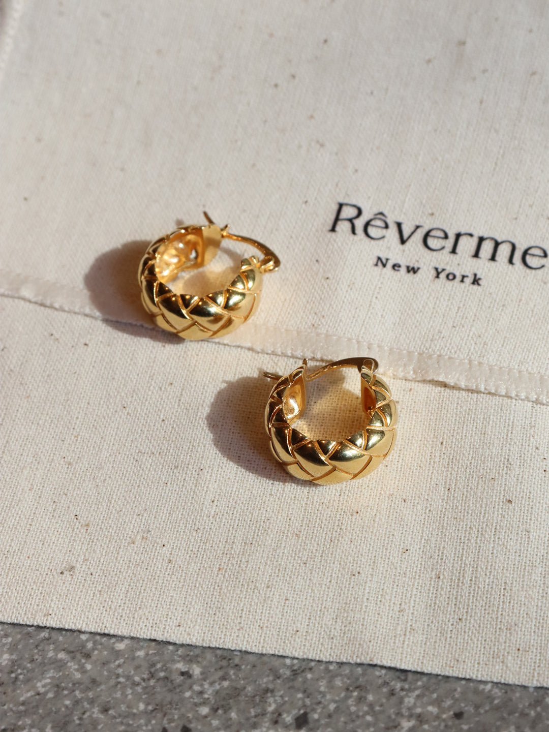 24K/White Gold Plated Silver Arch Earrings - Revermejewelry